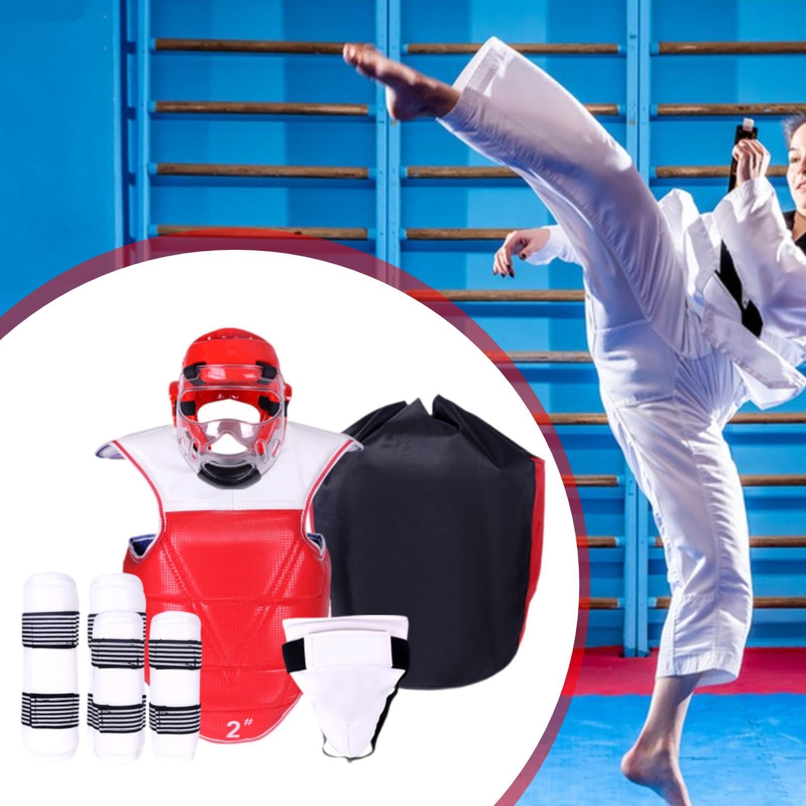 Perfeclan Conjunto de Equipo de Entrenamiento de Kárate, Casco de Boxeo, Soporte Reforzado, Protector Cómodo para Taekwondo, Equipo para Entrenamiento de Boxeo