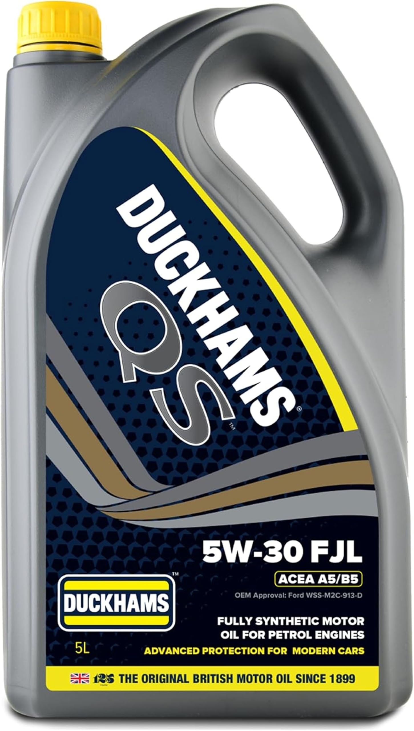 Duckhams QS 5W-30 FJL Fully Synthetic Engine Oil 5 Litres, ACEA A5/B5, Ford WSS-M2C913-D, Premium 5W-30 Oil for Ford DuraTec, DuraTorq, Zetec Engines To Enhance Protection, Efficiency & Performance