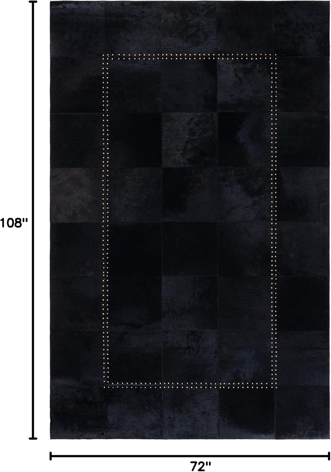 SAFAVIEH Studio Leather Collection Area Rug - 6' x 9', Black, Handmade Modern Border, Ideal for High Traffic Areas in Living Room, Bedroom (STL822Z)