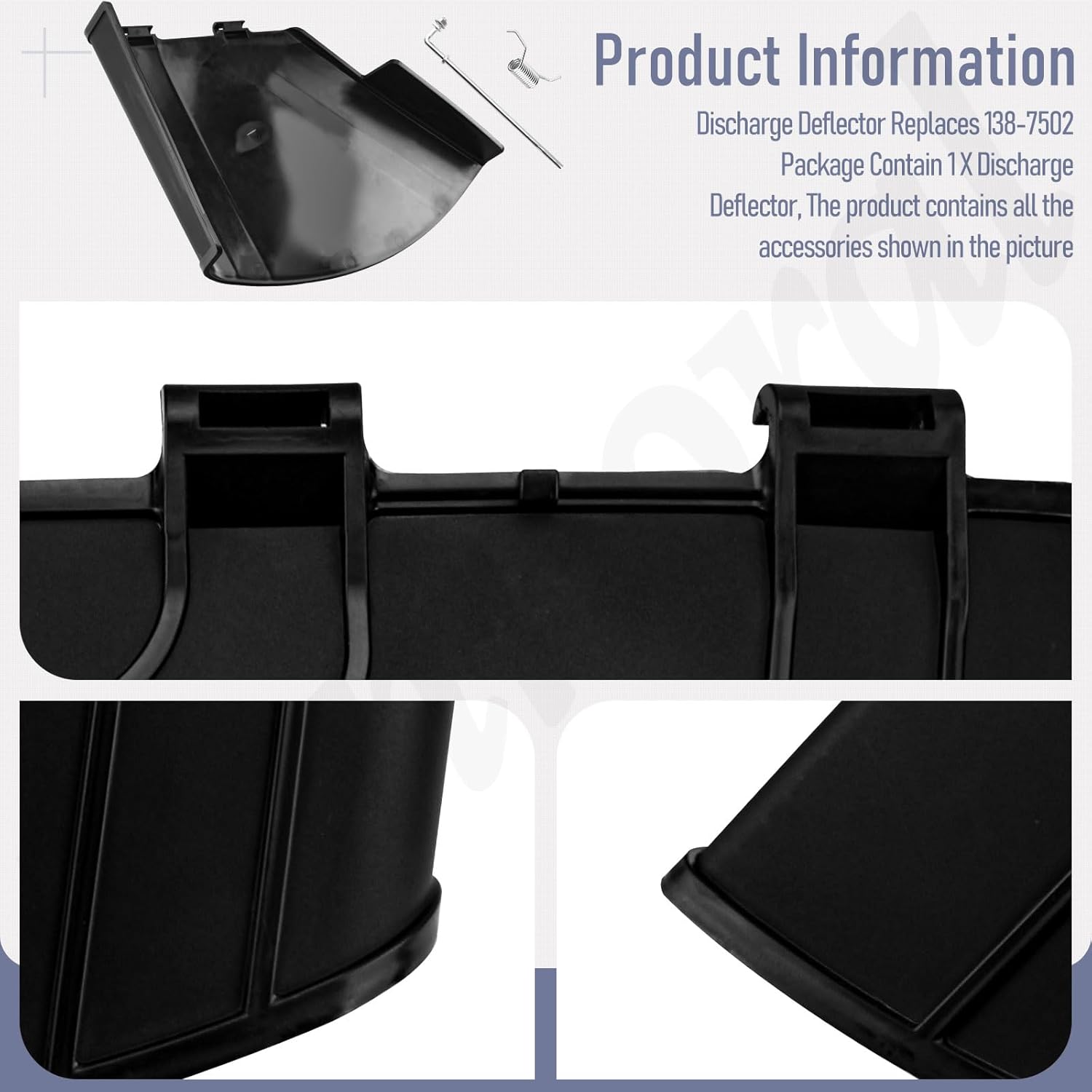 Fennoral 138-7502 Discharge Deflector for Exmark Quest E S Series QZE725GKC42200 QZE725GKC50200 QZS735GKC54200 QZS708GEM54200 for Toro 75743 74694 74695 74690 74691 Mower