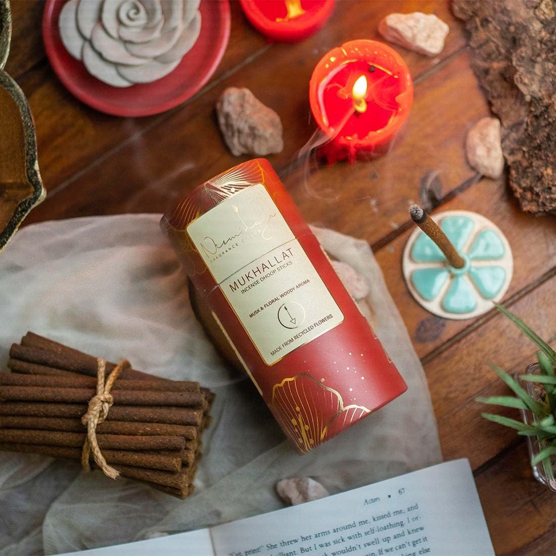 Nirmalaya 100% Natural Mukhallat Dhoop Sticks for Pooja 40 Sticks