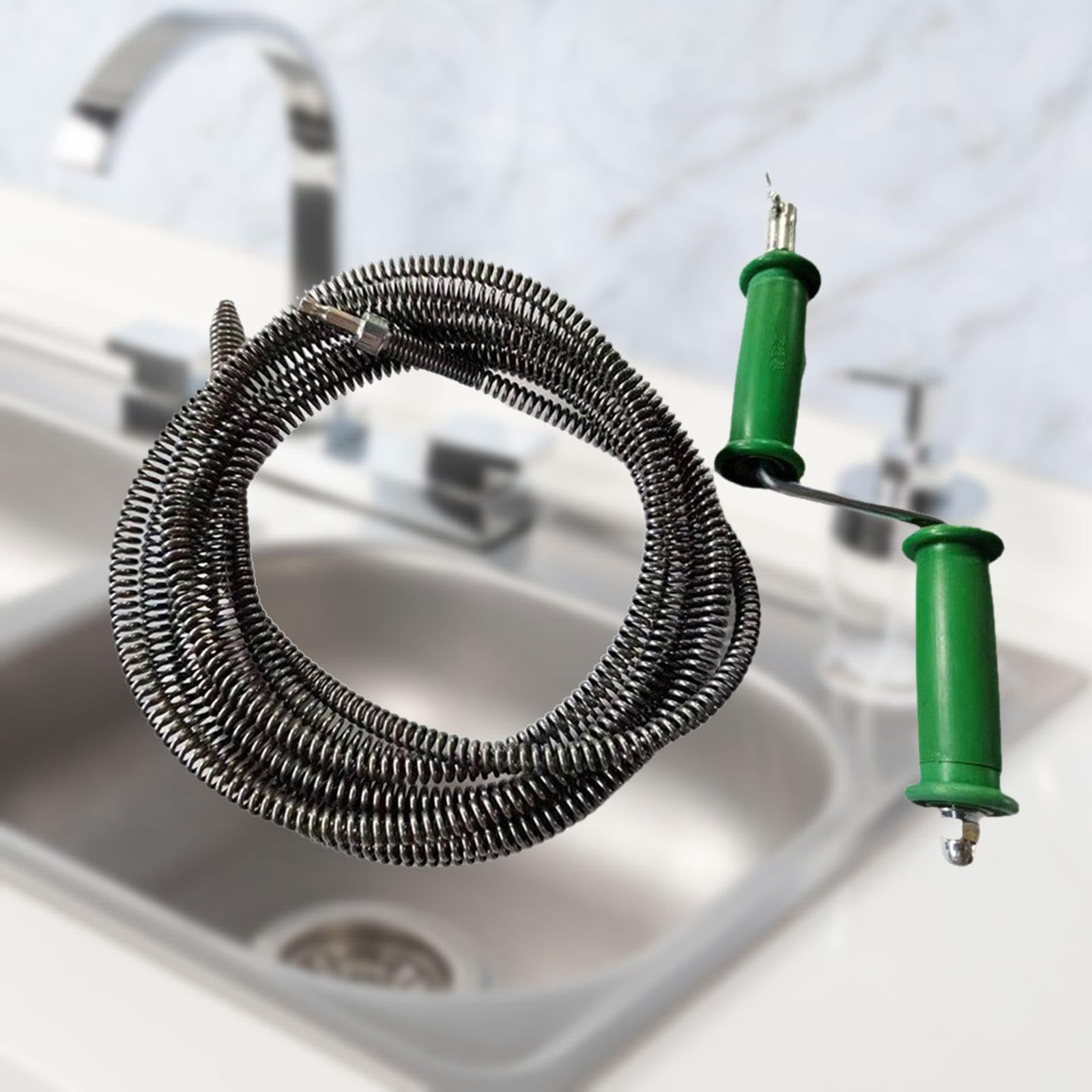 Cable de Drenaje Flexible Herramienta para Desatascar Tuberías Limpiador de Desagüe con Cable de Acero de Manganeso y Robusta Adecuado para, Muelle de 15 M
