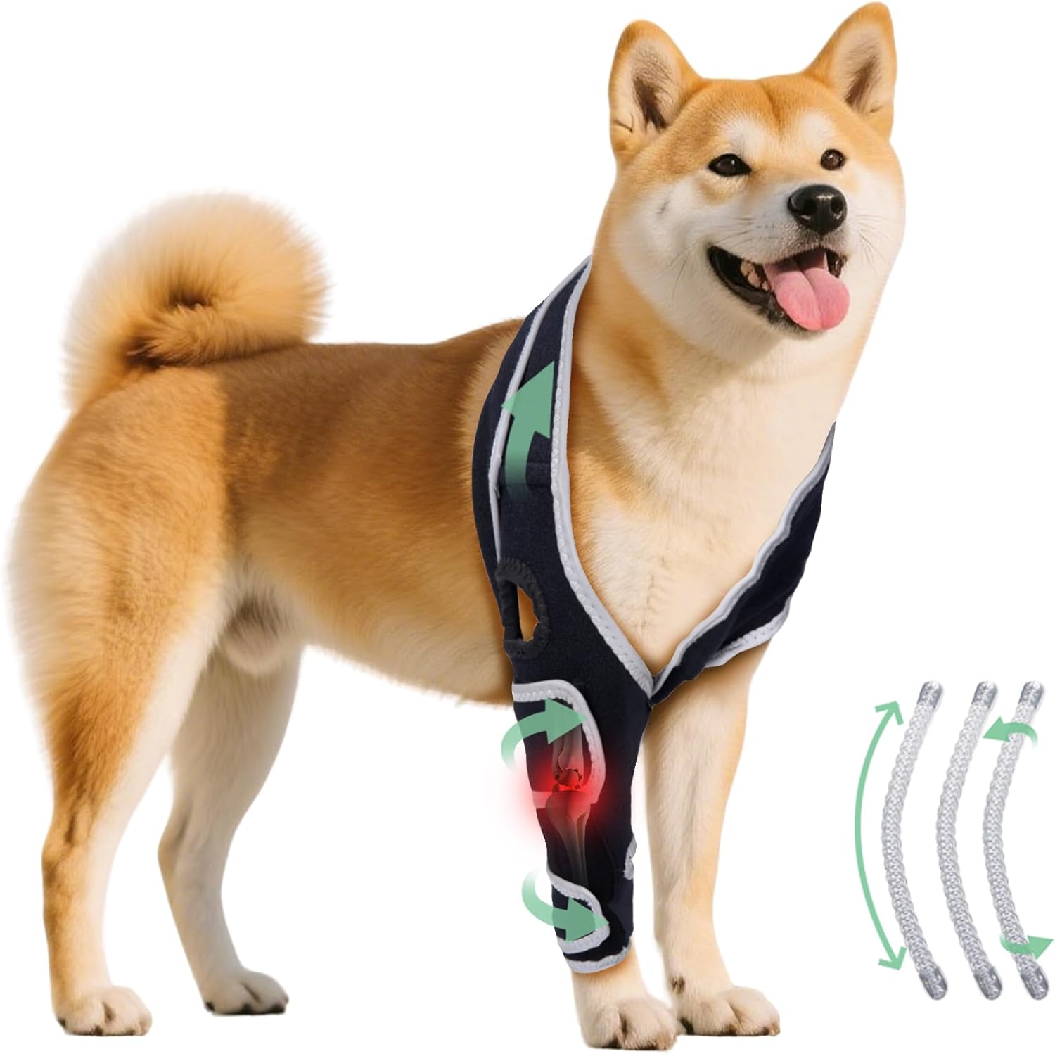 Dog Knee Brace for Torn ACL, CCL, Arthritis – Hind/Back Leg Support with Harness & Anti-Slip Straps – Adjustable Fit, Soft & Breathable, Post Surgery & Injury Recovery L (Black, XL)