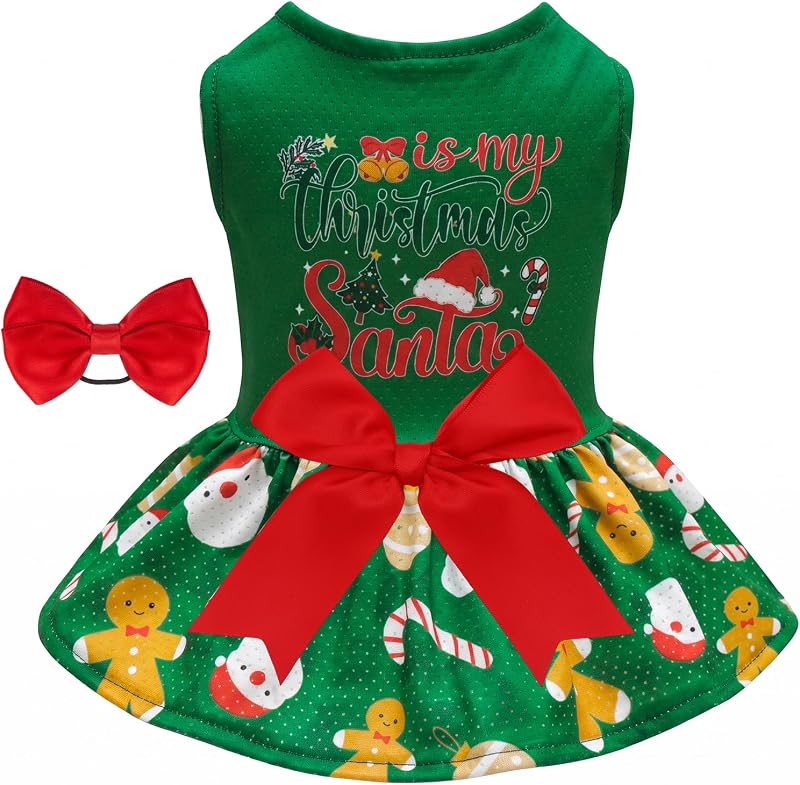 Vestido para Cães Pequenos em Malha com Laço CuteBone BF52XS-D, Xsmall
