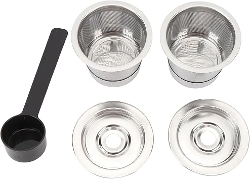 Reusable Coffee Pod, Stainless Steel Coffee Capsule, 304 Food Grade Refillable Coffee Pod with Dense Mesh Filter, Easy to Clean Reusable Coffee Capsule for Keurig 2.0 K - Cup Coffe