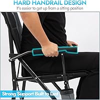 Vista 5 de Paquete de 2 sillas de camping plegables de gran tamaño para adultos, soporta 450 libras, silla de camping resistente con bolsillos laterales, silla