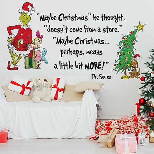 Miniatura 73 de Calcomanías de pared para árbol de Navidad de 38.58 x 37 pulgadas, calcomanías de pared extraíbles para ventana de Navidad, decoración para Navidad