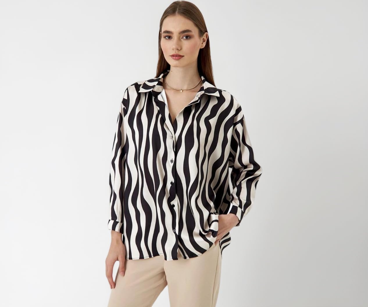 Women's Oversized Shirt for Women`s | Korean Style Long Sleeve Oversized Button Down Shirts |Comfortable Rich Top for Office & Casual Outfits (Available in Plus Size)