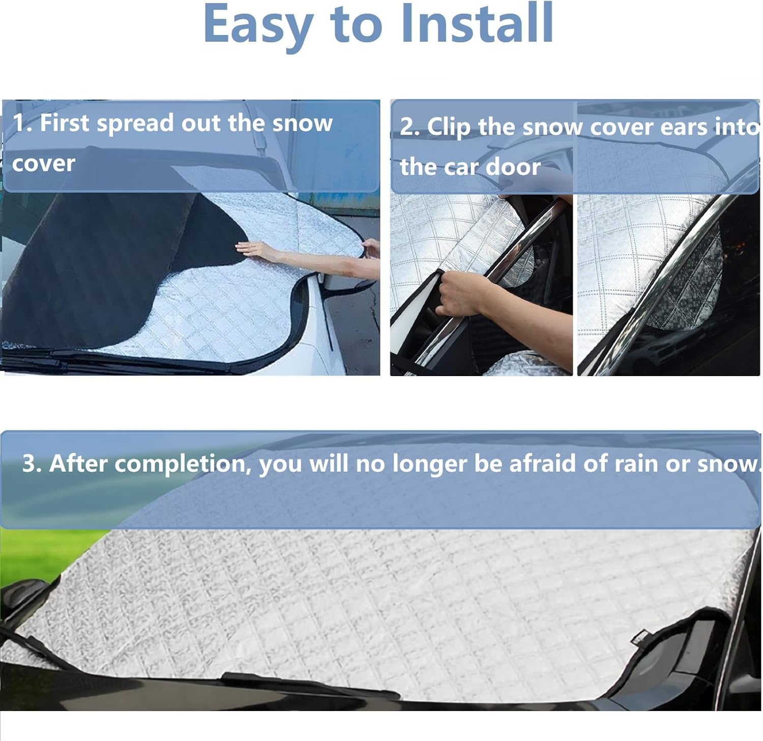 Parabrezza auto neve parasole copertura con sacchetto di immagazzinaggio 210T UV gelo parabrezza antipolvere impermeabile protezione inverno estate protezione solare universale