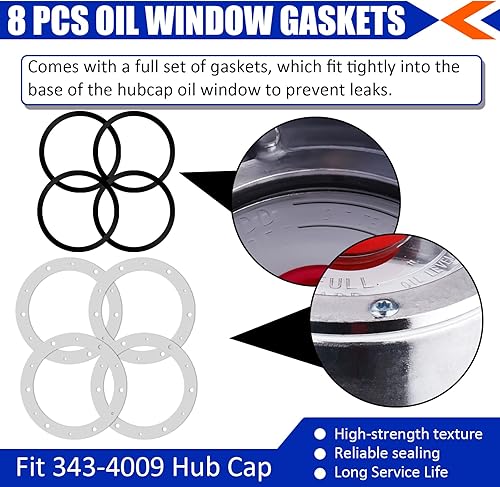 Miniatura 3 de 3595995 - Juego de tapa de buje para ventana 3434009, juego de 4 tapacubos 359-5995 para ventana de aceite con tapones, juntas y tornillos, repuesto