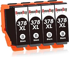 378XL Black Ink Cartridges for Epson 378 XL Multipack Compatible with Epson Expression Photo XP-8700 XP-8600 XP-8500 XP-8505 XP-8605 XP-8000 XP-8005 HD Inkjet Printers