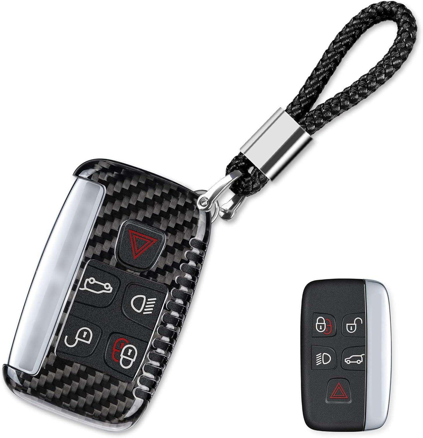 T-carbon Carbon Fiber Key Fob Protector Compatible with Land Rover Series Car Key fob Cover Compatible with Jaguar Key Case