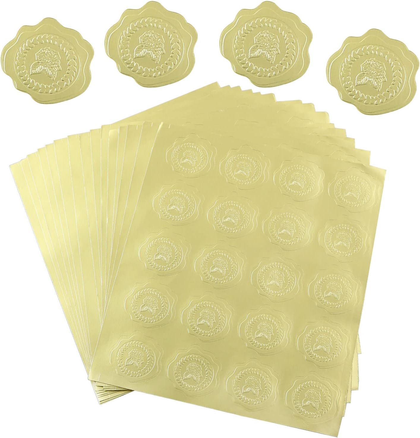 Envelope Sticker ZYAMY 300pcs Gold Embossed Flower Shape
