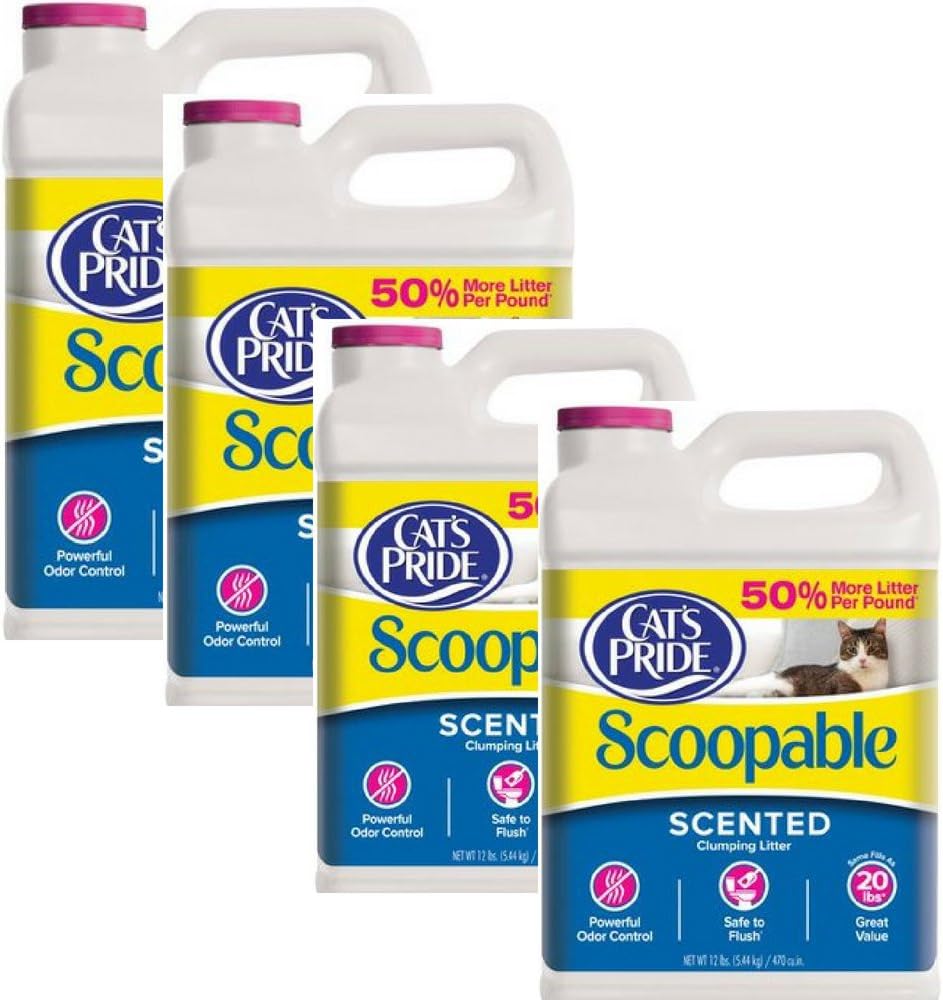 Scoopable Cat Litter, 12 lb (4 Pack)