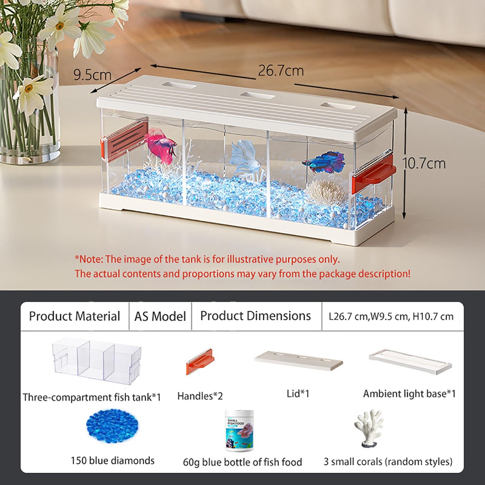 Boîte D'élevage De Poissons D'aquarium Boîte D'Élevage De Poisson en Acrylique Boîte D'élevage en Plastique Transparent pour L'isolement, L'éclosion, L'élevage De Poissons, Etc(White,Single Layer)