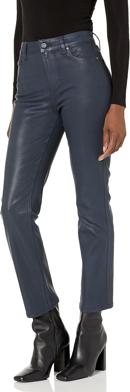 PAIGE Women's Cindy High Rise Straight Leg Transced Denim in Royal Luxe Coating