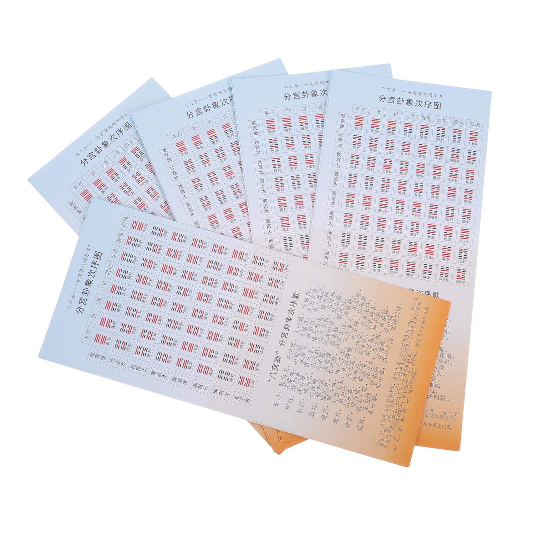 BESTonZON Complete Hexagram Manual 5 Paperback Books 64 Hexagrams Mystical Meanings