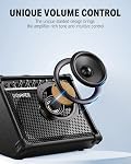 Donner DKA-20 Keyboard Amplifier 20 Watt Keyboard AMP with Aux in and Two Channels, Bass Guitar Amp, Piano Amplifier, Electronic Drum Speaker Support for Microphone Input