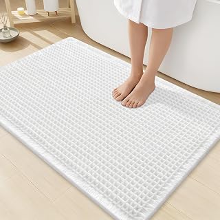 Arotive Waffle Bath Mat 36X24, Boho Extra Soft Washable Bathroom Rugs