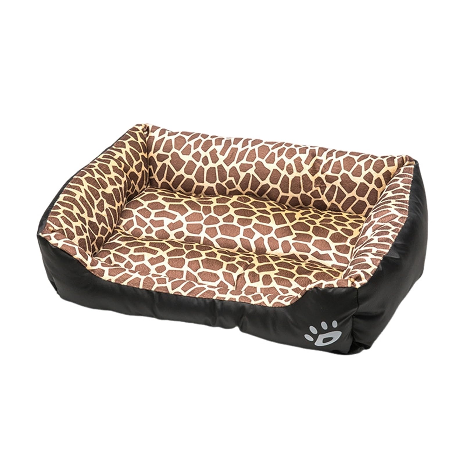 Mateju Plush Pet Bed Rectangle, Comfortable Fluffy Pet Cushion Warm Thick Warm Soft Plush Dog Cat Bed for Indoor Calming Puppy Kitten Petbed, for Small Medium (Leopard print,95x72x15cm)