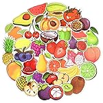 QTL Fruit Stickers for Kids Vegetable Stickers for Water Bottles Laptop Scrapbooking Waterproof Vinyl Pack 50Pcs