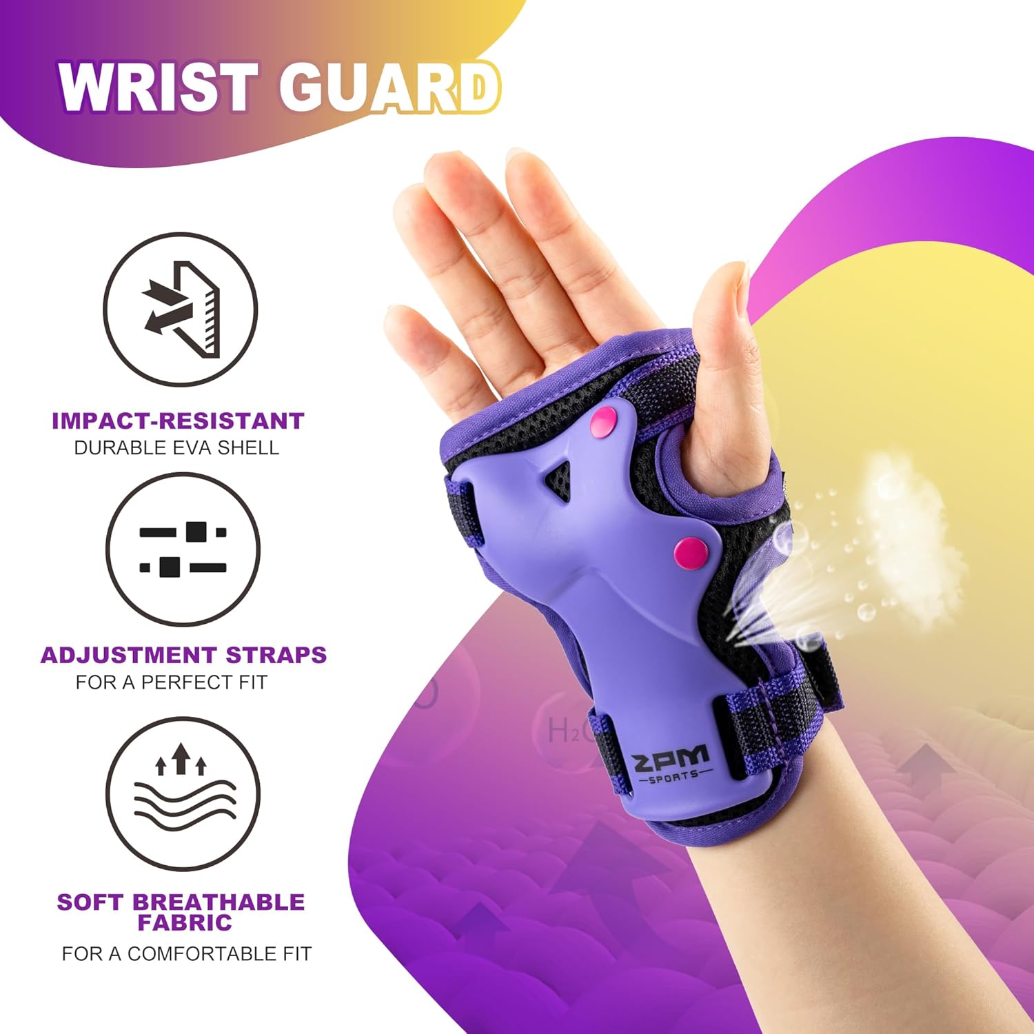 2PM SPORTS Vinal M Inline Skates & Purple M Protective Gear Set