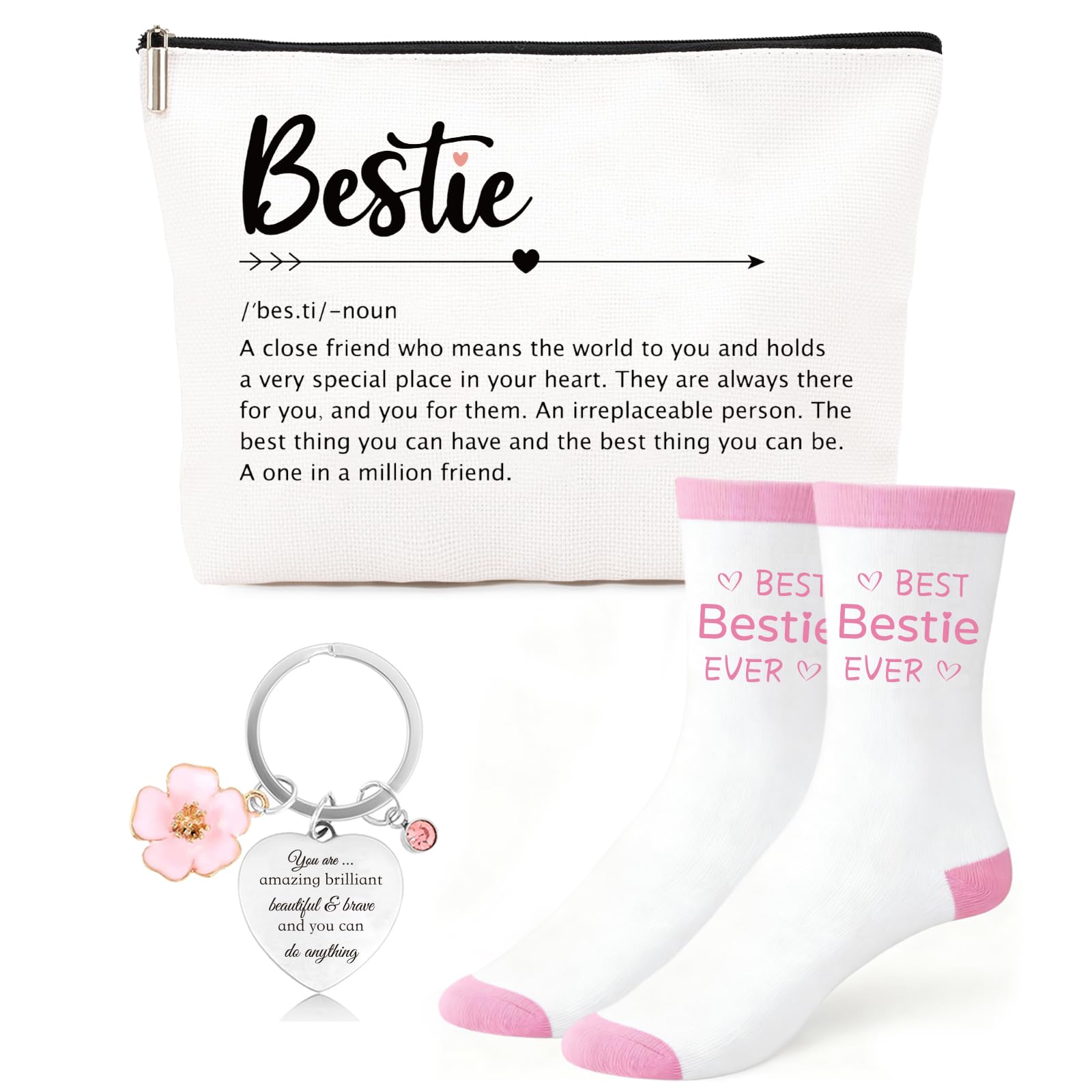 Funny 30th Birthday Gifts for Women – Retro Water-Resistant Makeup Bag, Personalized Socks & Inspirational Keychain, Cute 30th Birthday Gift Set for Bestie, Sister, Friend(1996) — view 14