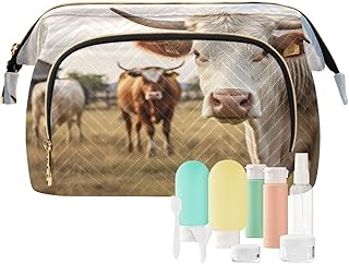 Kigai Farmhouse Cows Makeup Bag Cosmetic Bag ...