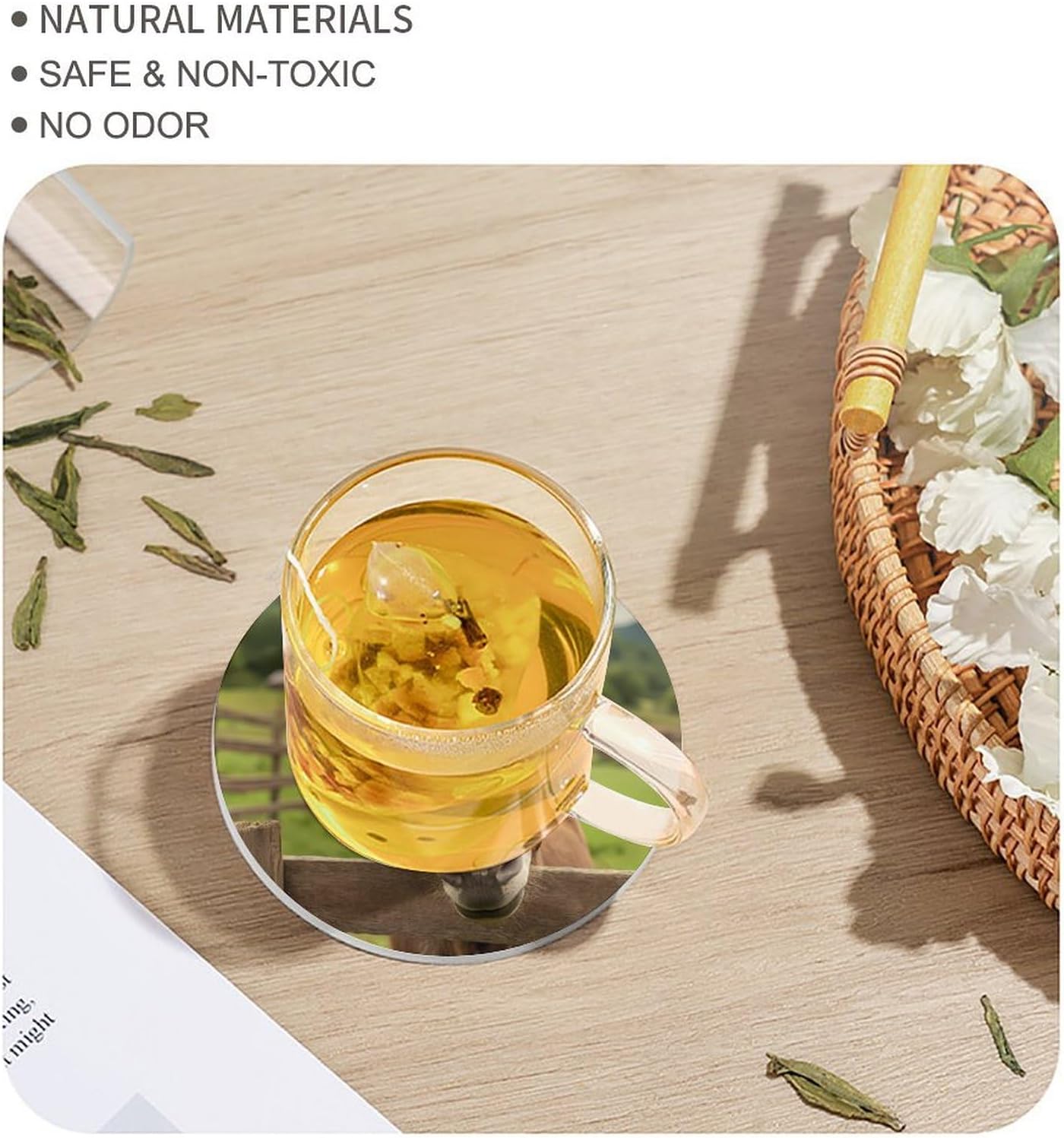 Funny Animal Donkey Funny Round Ceramic Coasters for Drink Absorbent Cup Holders Tabletop Protection