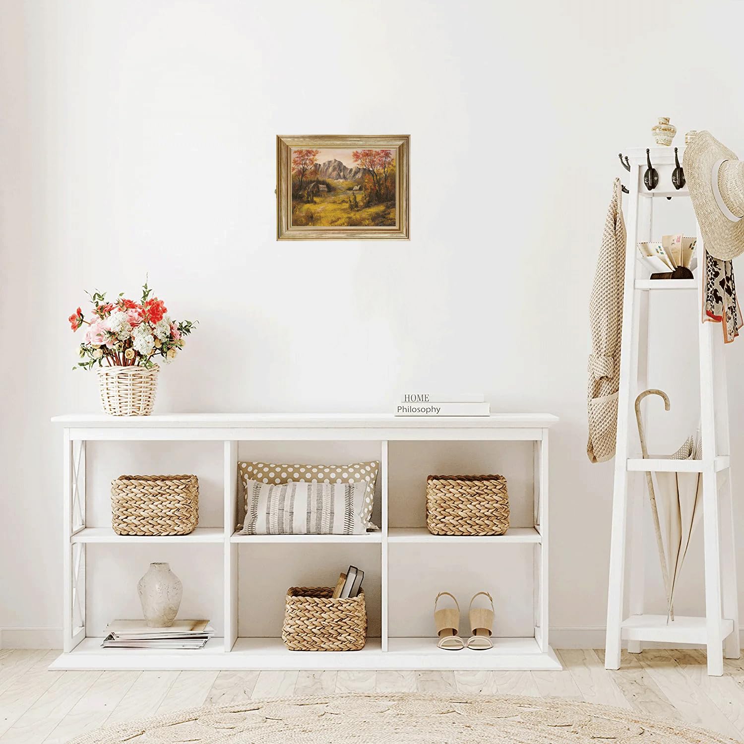 Armoire à clés Murale en Bois avec Porte-clés Style Vintage