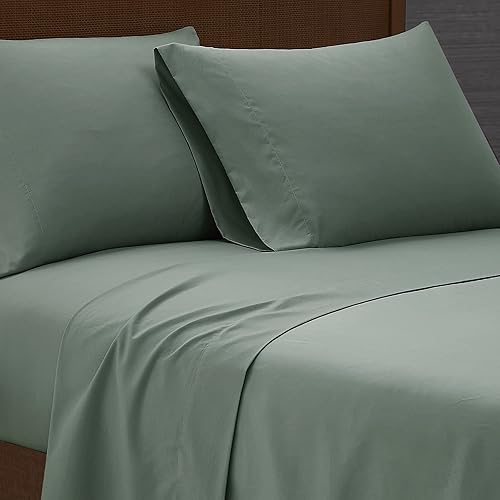 Miniatura 4 de London Fog Juego de sábanas y fundas de almohada de 6 piezas para lavar prendas de vestir - Tela de microfibra suave - Verde