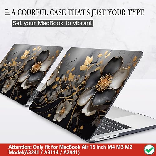 Miniatura 3 de CISSOOK Funda compatible con MacBook Air de 15 pulgadas 2023 2024 2025 versión M4 A3241 M3 A3114 M2 A2941, carcasa rígida de plástico, cubierta de