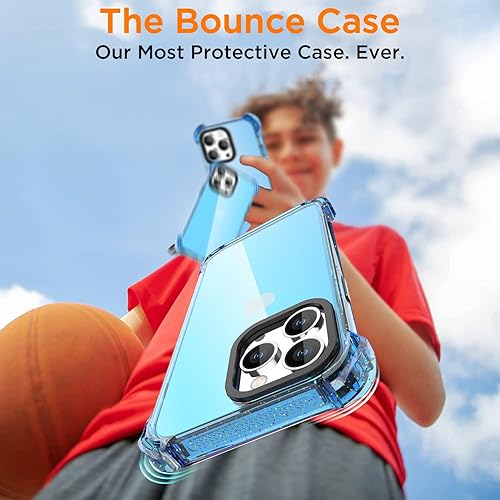 Miniatura 9 de AICase Funda Bounce compatible con iPhone 14 Pro Max, color azul transparente, a prueba de impactos, a prueba de golpes, linda funda protectora para