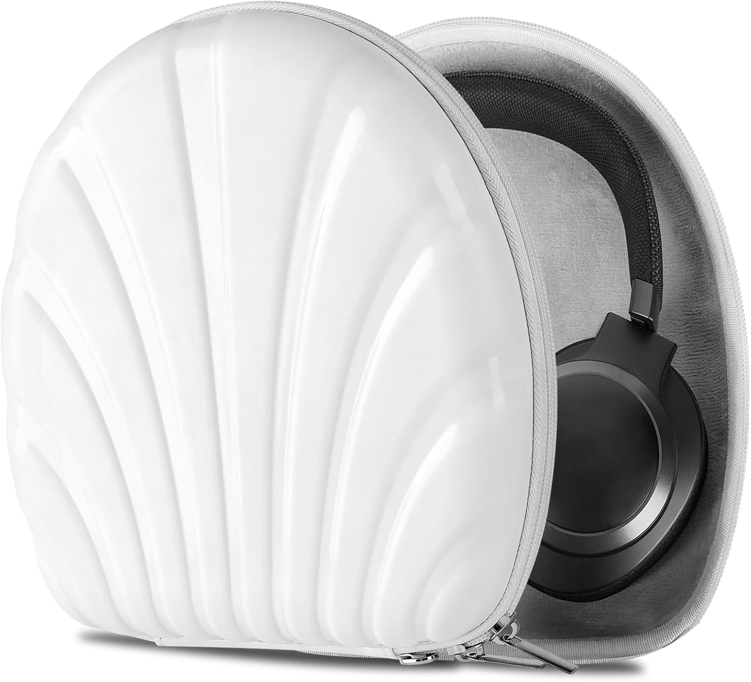 Geekria PRO Rugged Headphones Case Compatible with JBL Tune 760/750NC/720BT, Live770NC, Hard Shell, Durable, Multi-Layer Protection Travel Carrying Bag (White)
