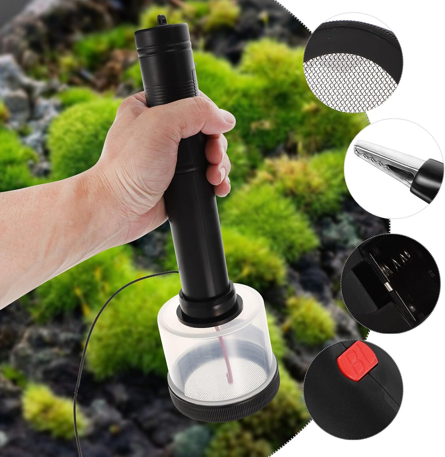 Portable Electrostatic Static Grass Applicator Flocking Machine Comfortable Grip for Model Railroad Scenery and DIY Scenic Terrain Building