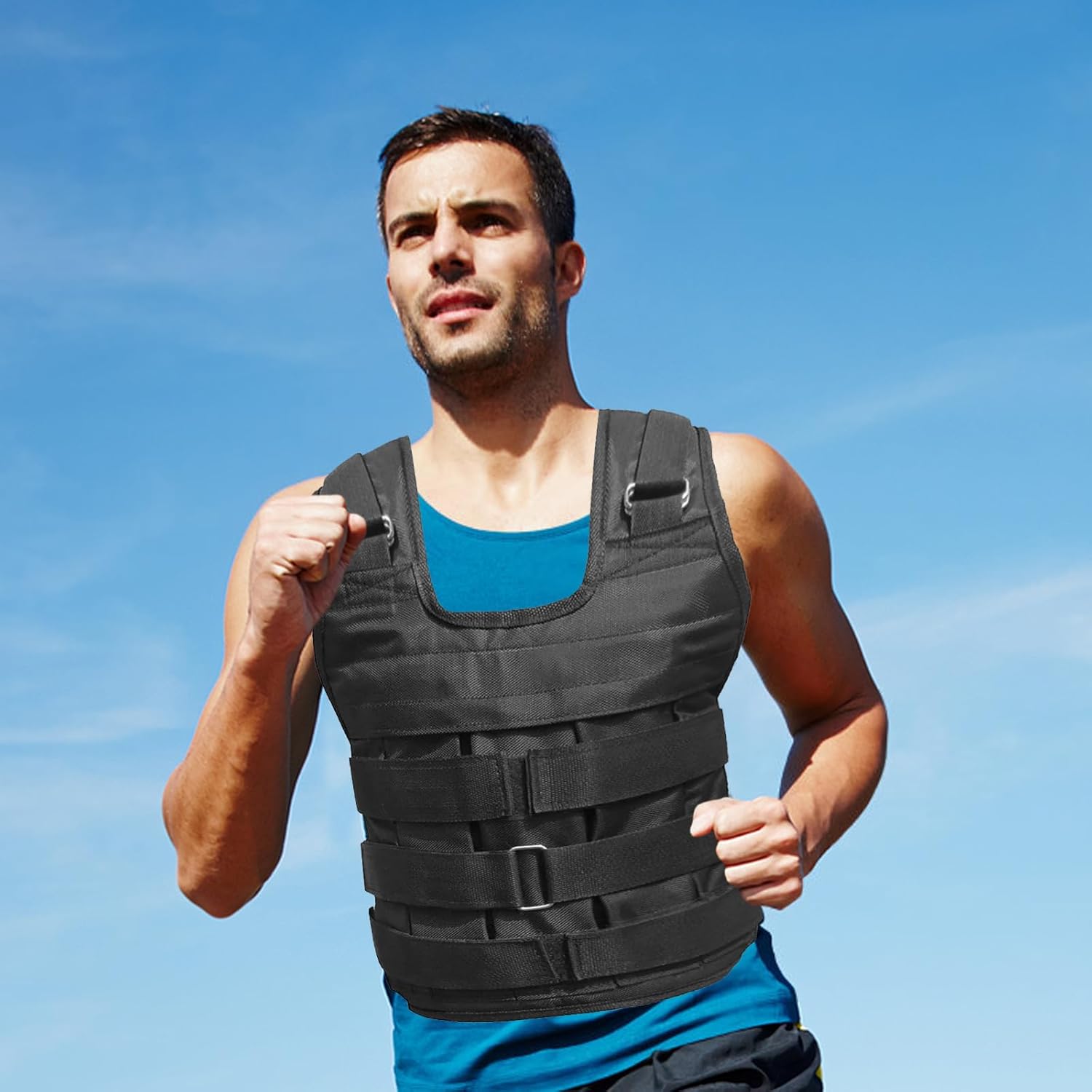 Adjustable Weighted Vest for Men and Women Sports Fitness Running Weight Vest with Removable Weights to 50kg Strength Training for Gym and Outdoor Training