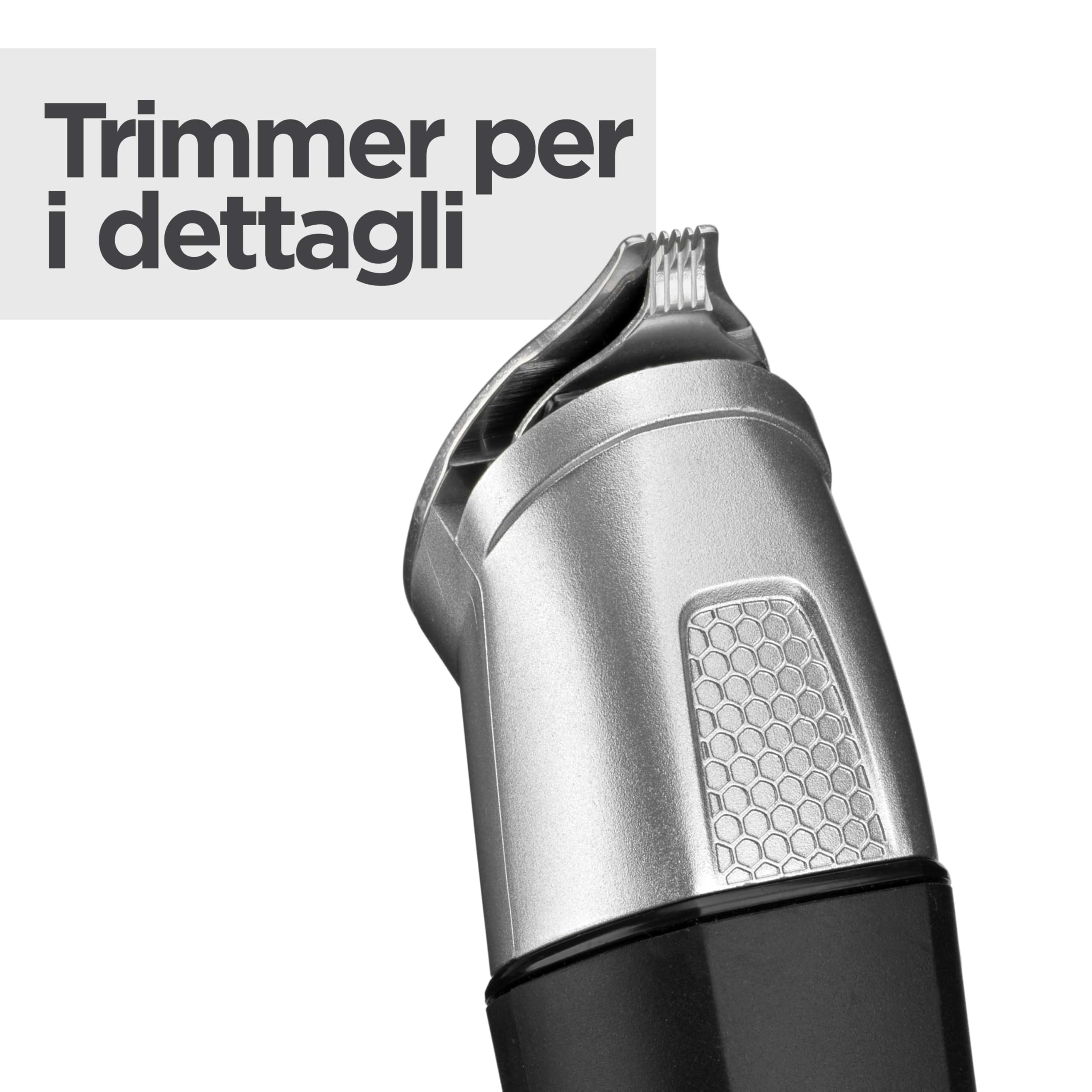 BaByliss Multikit Grooming 11 in 1 Lithium Power, per barba viso e corpo, multi-uso, waterproof, black/grey, MT812E