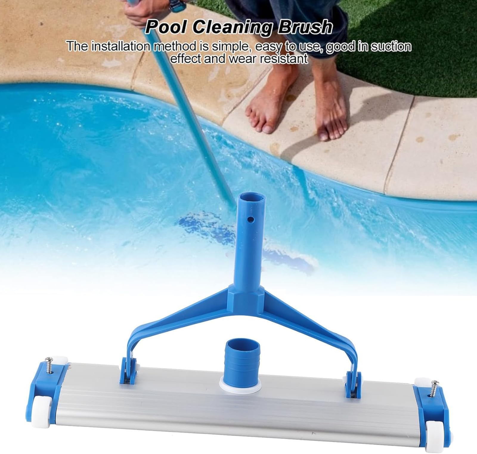 CUSMA Cepillo Aspirador De Aleación De Aluminio para Piscina De 18 Pulgadas, Cepillo para Piscina Duradero Y Duradero, Ideal para Todos Los Rincones De La Piscina