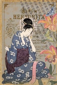 Vintage Japanese Art Dot Grid Journal