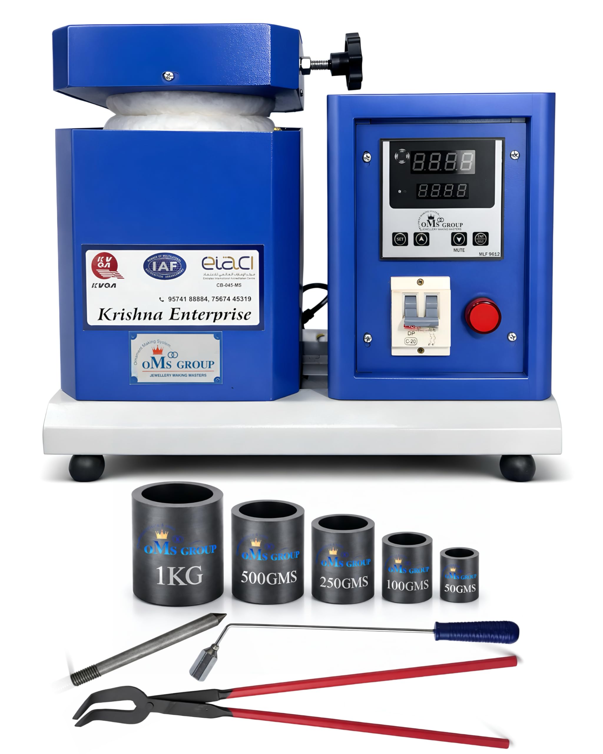 1KG Electric Melting Machine With Kit Crucibles, For Gold-Silver & More Metals, 1200 Degree Temperature (Heavy CP Coil)-image-42