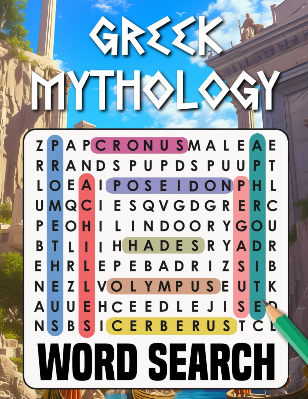 Greek Mythology Word Search: +1000 Greek Mythology Themed Word Searches, Gifts for Greek Mythology Lovers & Ancient Greece Civilization | Large Print
