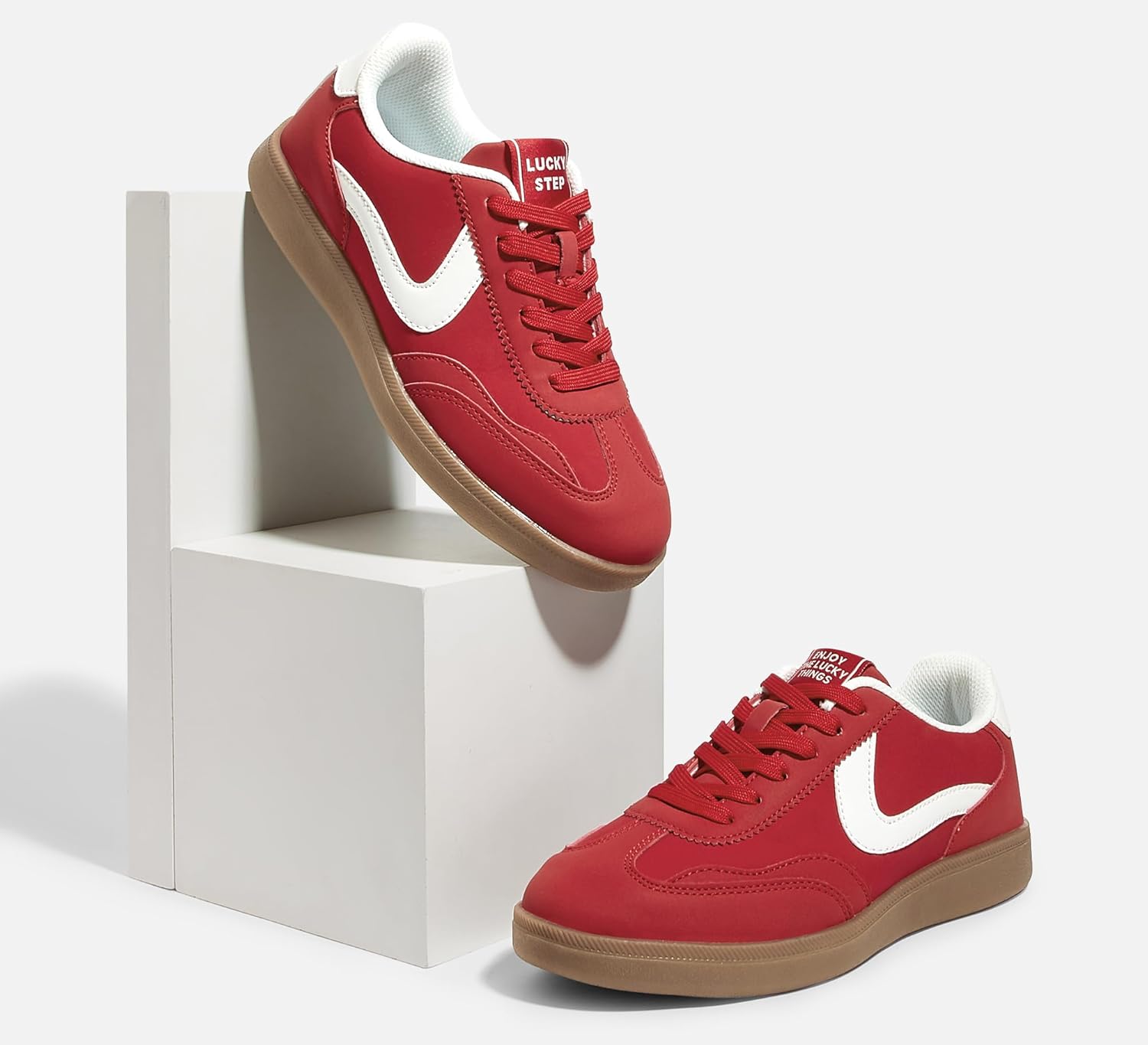 LUCKY STEP Women's Retro Fashion Sneakers Classic Casual Walking Shoes Non Slip Comfort Skate Shoes - Image 6