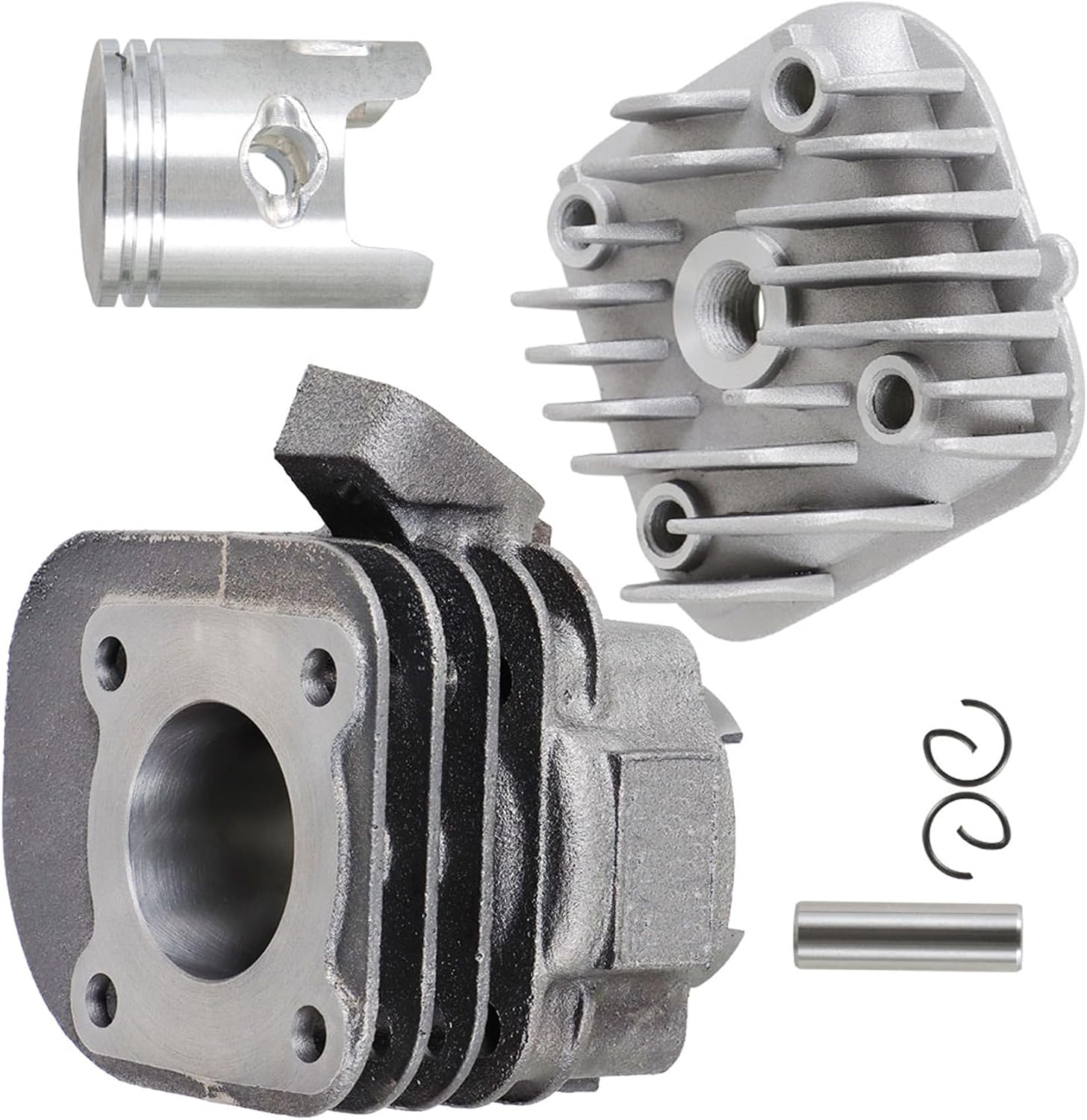 Silscvtt Cylinder Piston Top End Kit Replacement for Polaris Scrambler 50 2001-2003 Predator 50 2004-2007 50cc