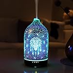 INRORANS 3D Glass owl Aromatherapy Diffuser 160ml ultrasonic Cool Mist Scent Aroma Essential Oil Diffuser Humidifier with Intermittent Mist & LED 7 Colorful Changing Night Light for Bedroom Home
