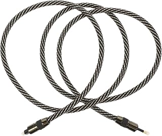 Optical Digital Audio Cable Square to Round Fiber Optic Male to Male Cord Plated Connector for Amplifiers and Soundbar Audio Equipment