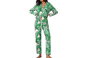 Women's Cozy Sleepwear Pajamas, Long Sleeve Button Down Lounge Sets Nightwear