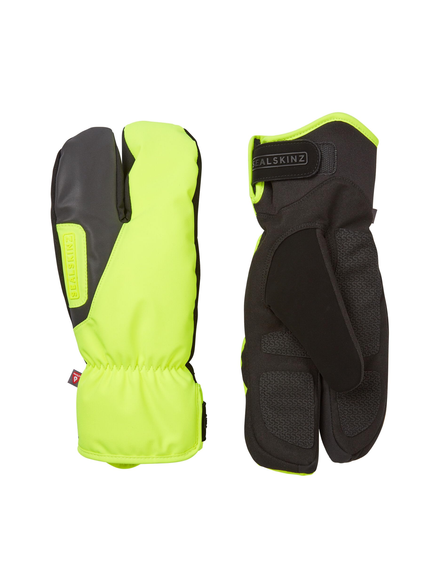 SEALSKINZ | Barwick | Unisex Waterproof Extreme Cold Weather Suede Split Finger Glove | Cycling Glove | Reflective Detailing | Extended Cuff