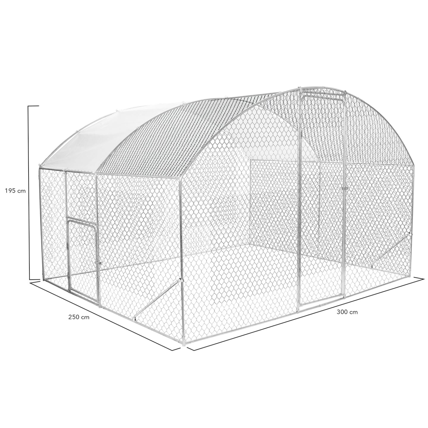 IDMarket - Enclos poulailler dôme 7,5 m² Parc grillagé 3x2,5m