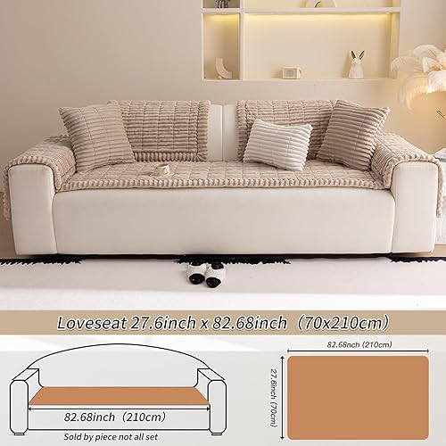 Miniatura 3 de Funda de sofá lavable para mascotas, antideslizante, para perros, duradera, apta para mascotas, para sofás y sofás (marrón, 27.6 x 82.7 pulgadas)