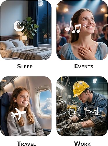 Miniatura 7 de Afflatus Tapones para los oídos para dormir con cancelación de ruido, 2 pares (S+L), cómodos tapones para los oídos reutilizables con reducción de